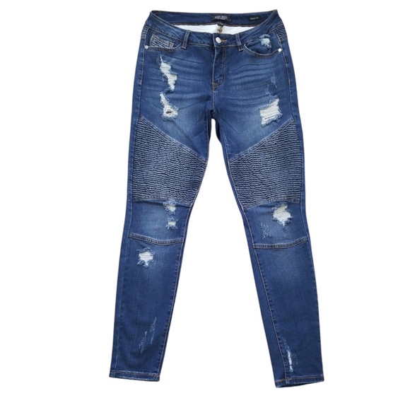 Judy Blue Women's Stretchy Distressed Moto Ankle Skinny Jeans Size 28 - Picture 2 of 13